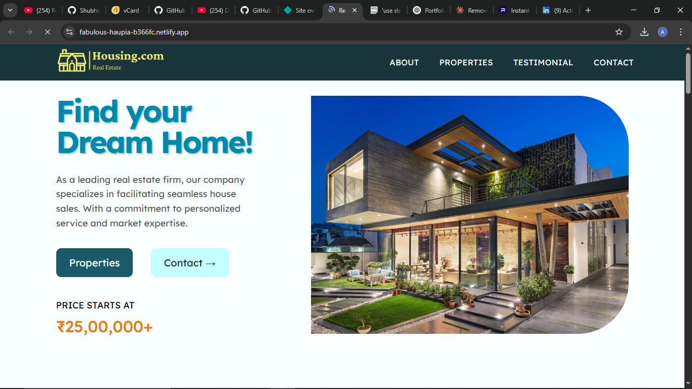 Project poster: Housing Website